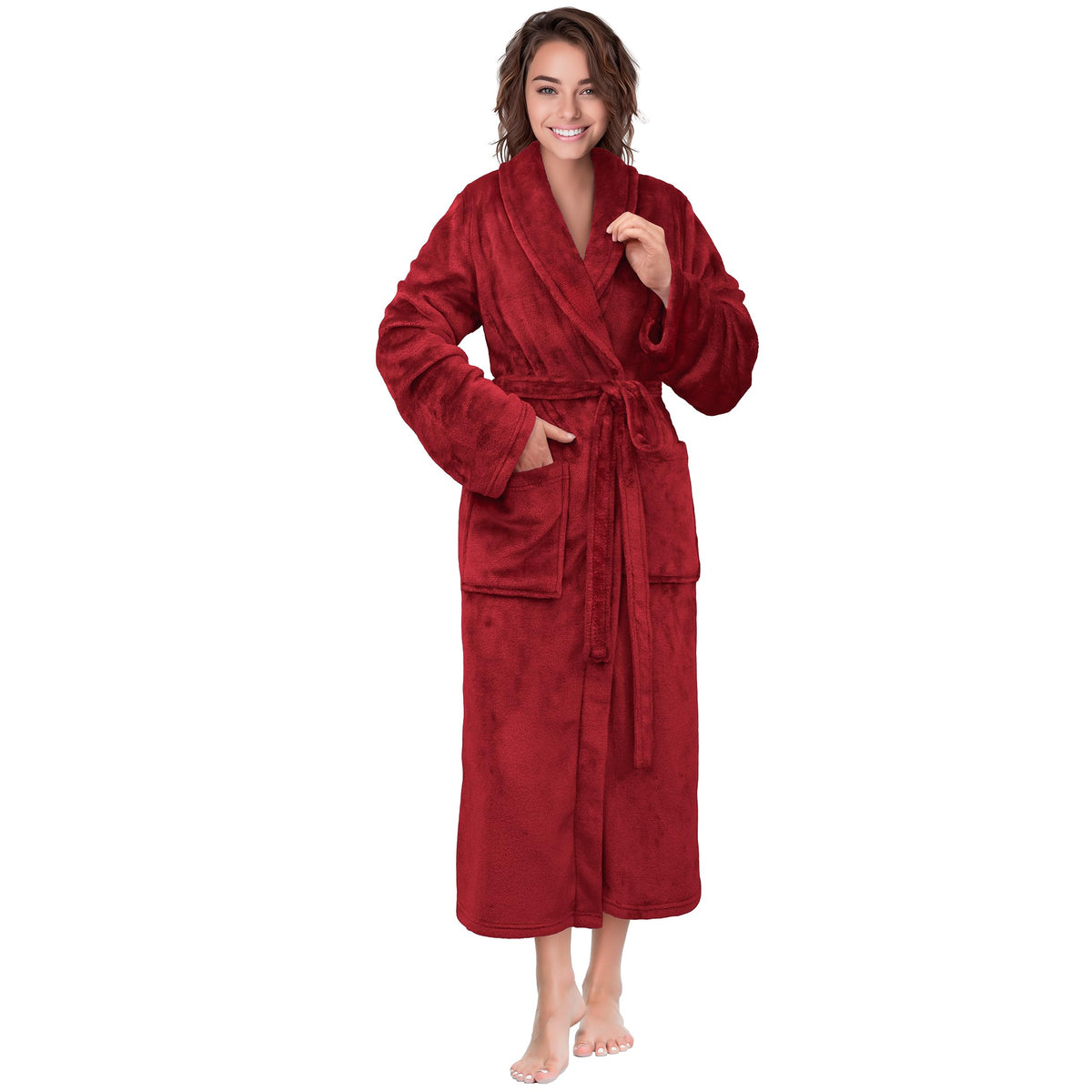 PAVILIA Womens Robe Fleece Plush Soft, Fluffy Fuzzy Cozy Warm Bathrobe