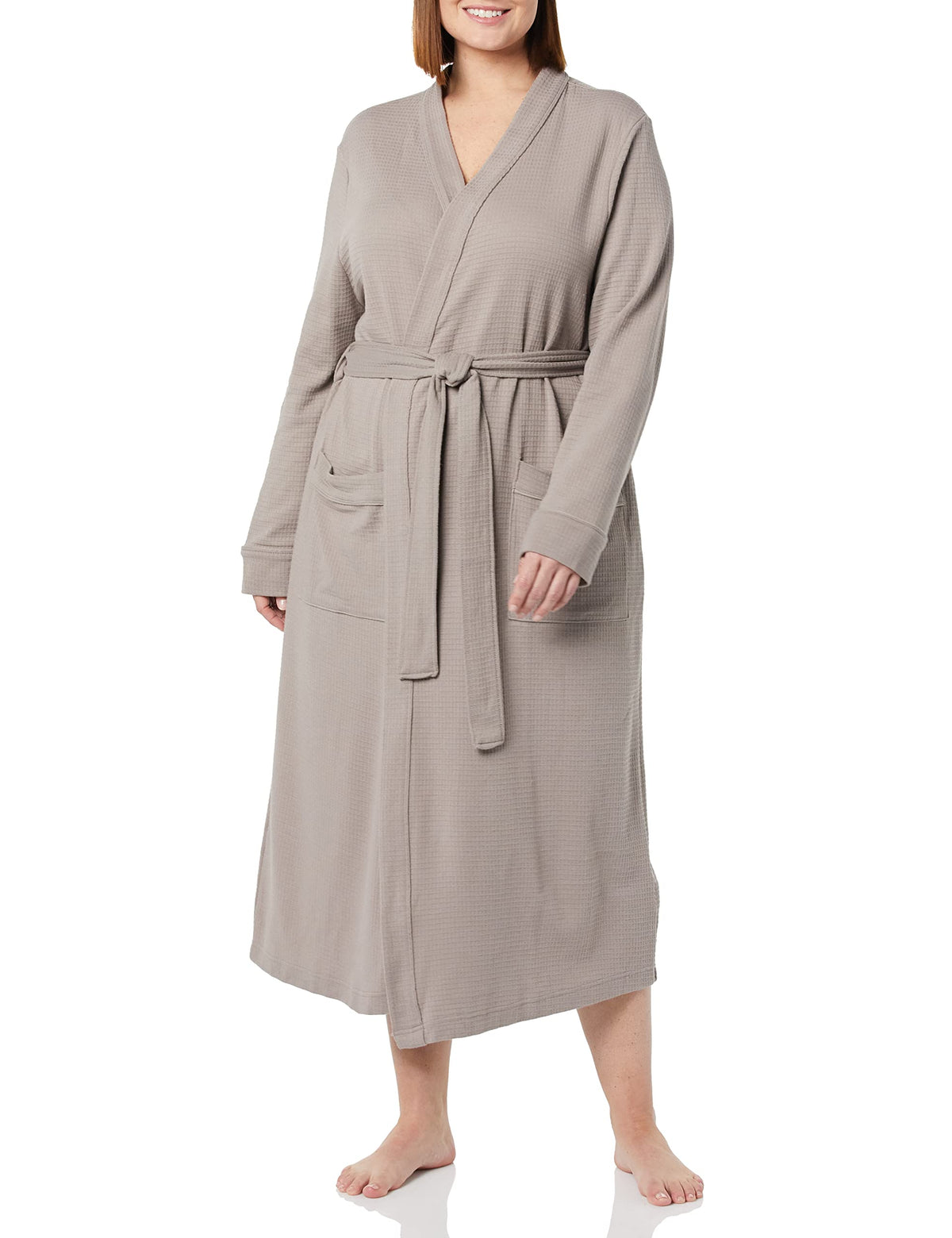 Amazon Essentials Women's Lightweight Waffle Bath Robe (Available in Plus Size)