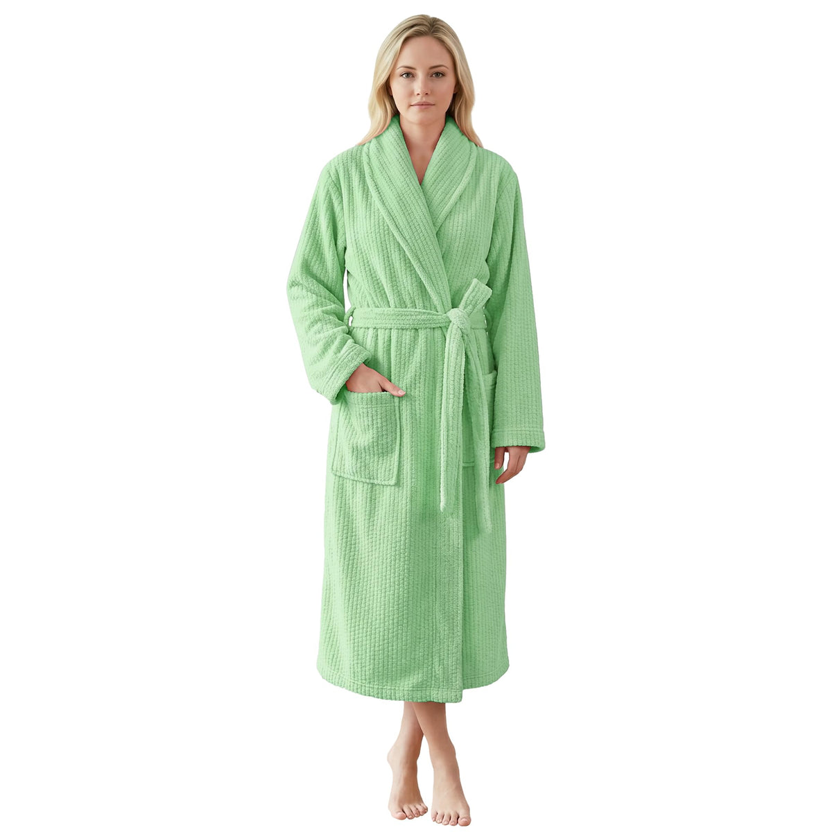 PJGGZ Women's Shawl Collar Bathrobe, Soft Long Towel Robes for Women - Super Absorbent Quick Dry yet Warm