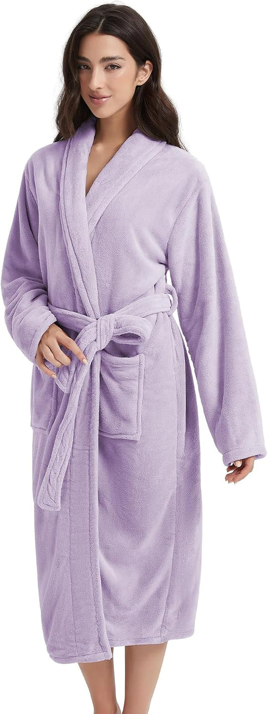 Plush Bath Robes For Women After Shower,Soft Long Towel Robe,Quick Dry&Warm Womens Bathrobe