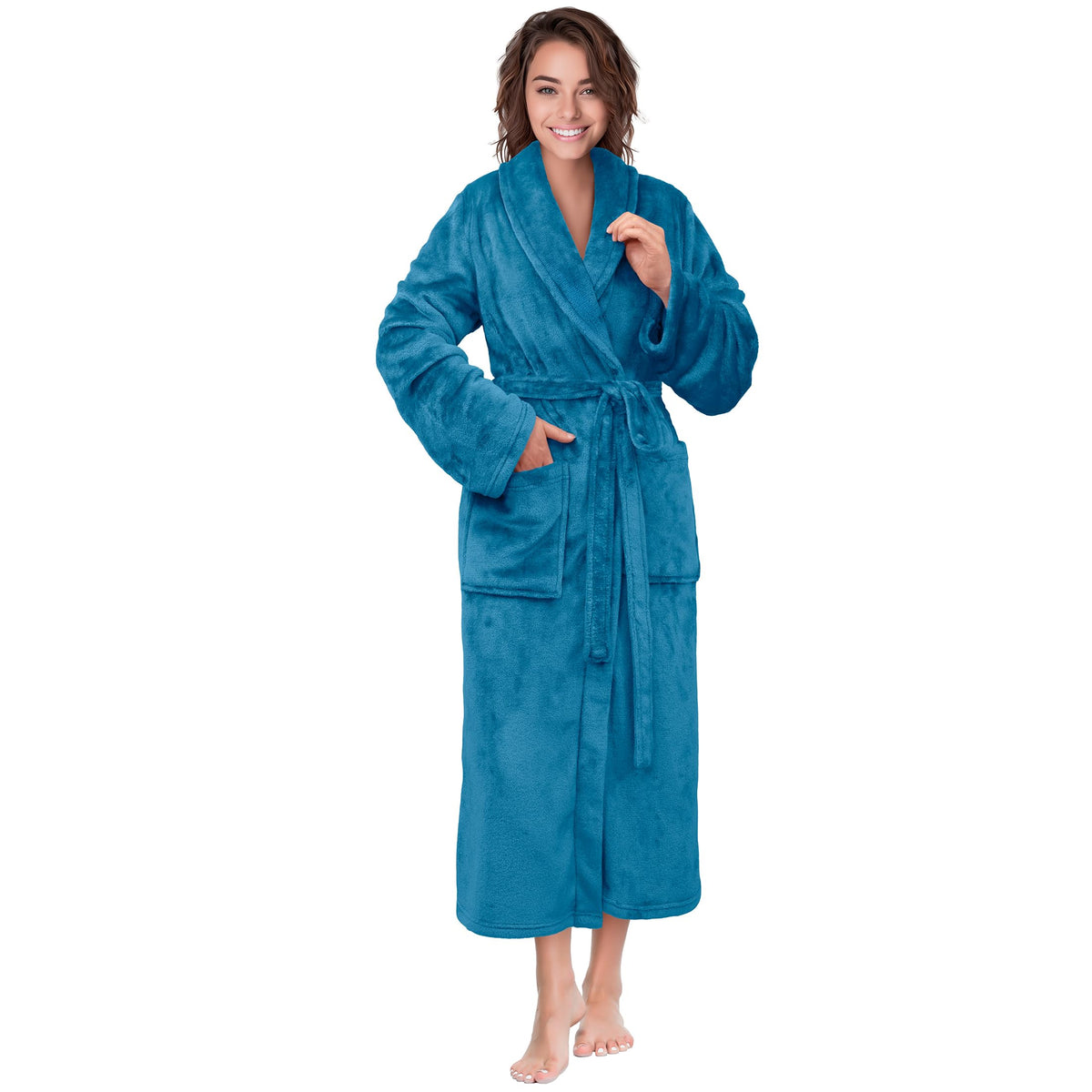 PAVILIA Womens Robe Fleece Plush Soft, Fluffy Fuzzy Cozy Warm Bathrobe