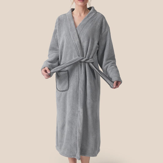 REDKISS Premium Womens Robe, Microfiber Long Bath Robe for Women, Lightweight Soft Women's Bathrobe