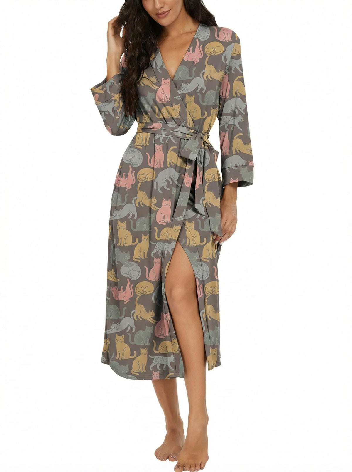 VINTATRE Robes for Women Long Knit Bathrobe XS-4XL