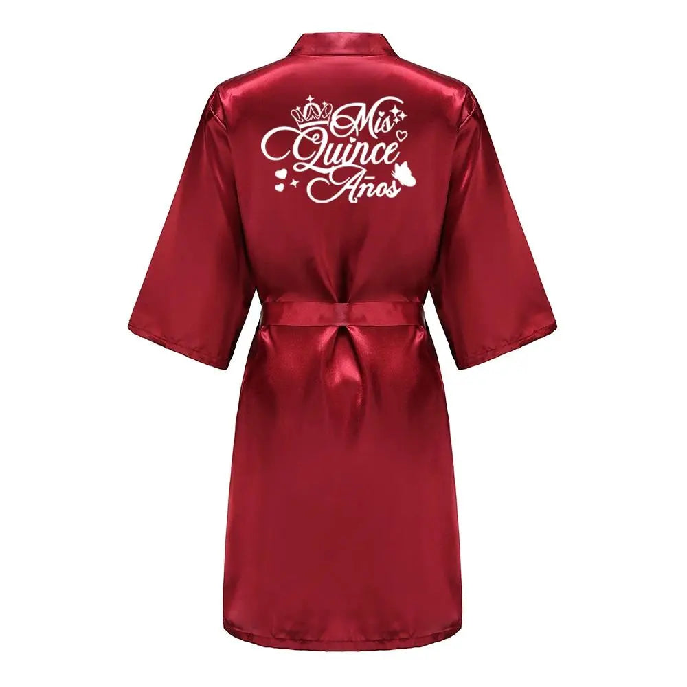 Mis Quince Años Bathrobe Mama de la Quinceañera Robe Woman Homewear Party Gift