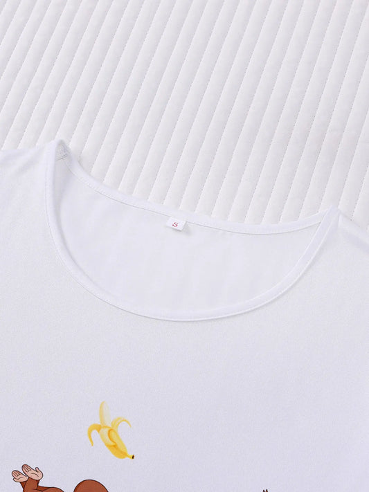 Three-Piece Women's Short Sleeve Top & Long Pants & Shorts Sleepwear Set, Sleepwear Outfits, Casual Home Nightwear, Loungewear