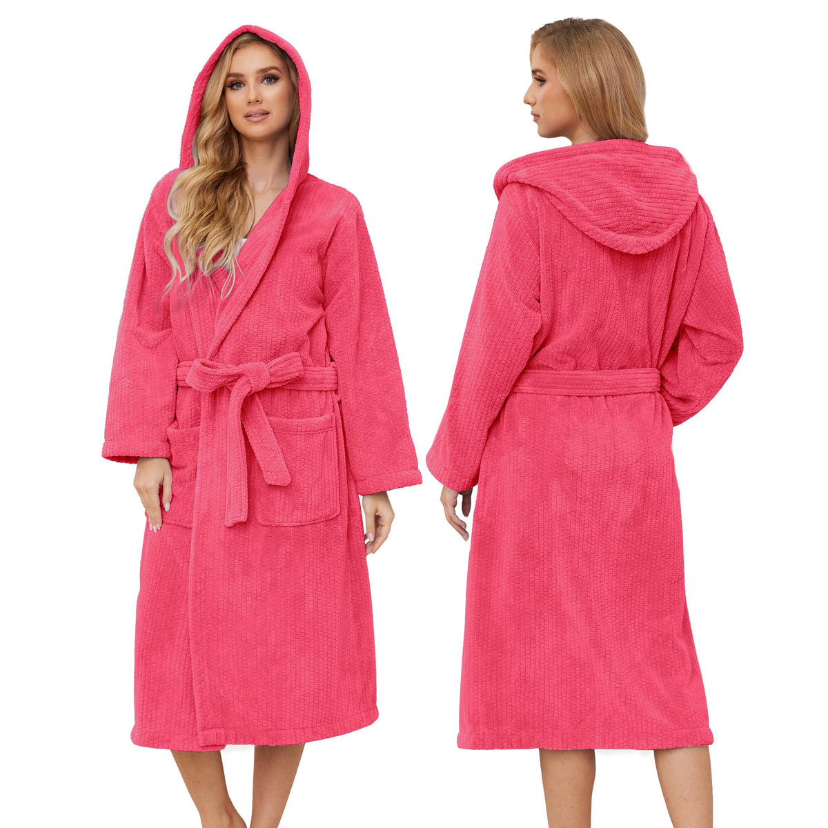 PJGGZ Hooded Bathrobes for Women, Soft Long Towel Robes for Women - Quick Dry yet Warm