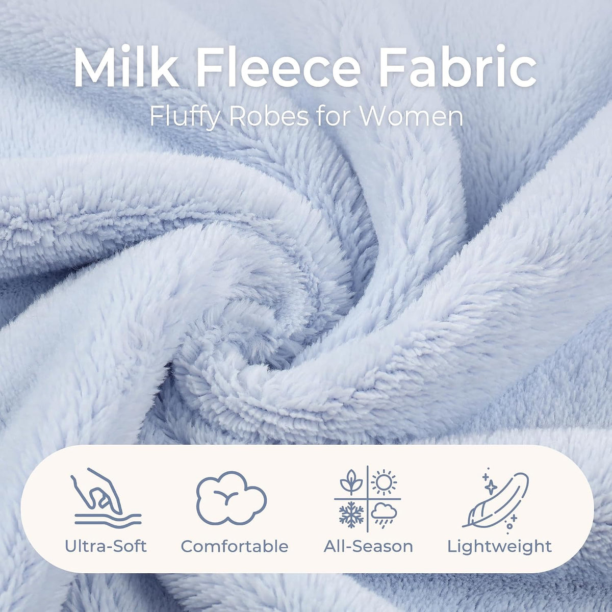 HEARTNICE Womens Hooded Fluffy Robe, Soft Long Bathrobe with Cinched Waist, Cozy Housecoat with Pockets