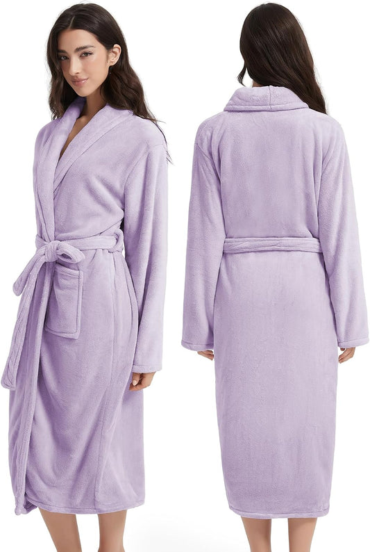 Plush Bath Robes For Women After Shower,Soft Long Towel Robe,Quick Dry&Warm Womens Bathrobe