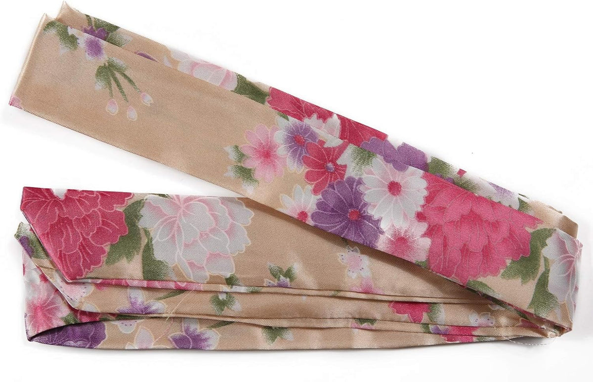 Women's Long Kimono Robes Silky Floral Bathrobe with Blossoms Printed Bridesmaid Wedding Nightgown