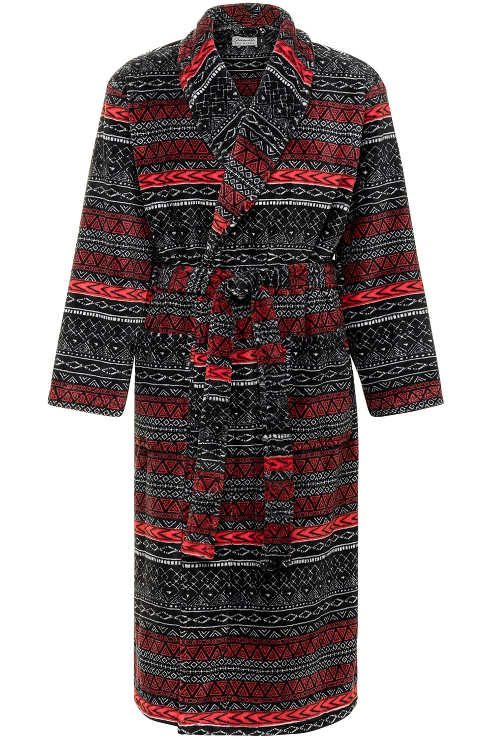 Men's Long Sleeve Lightweight Fleece Robe with Pockets, Bathrobe