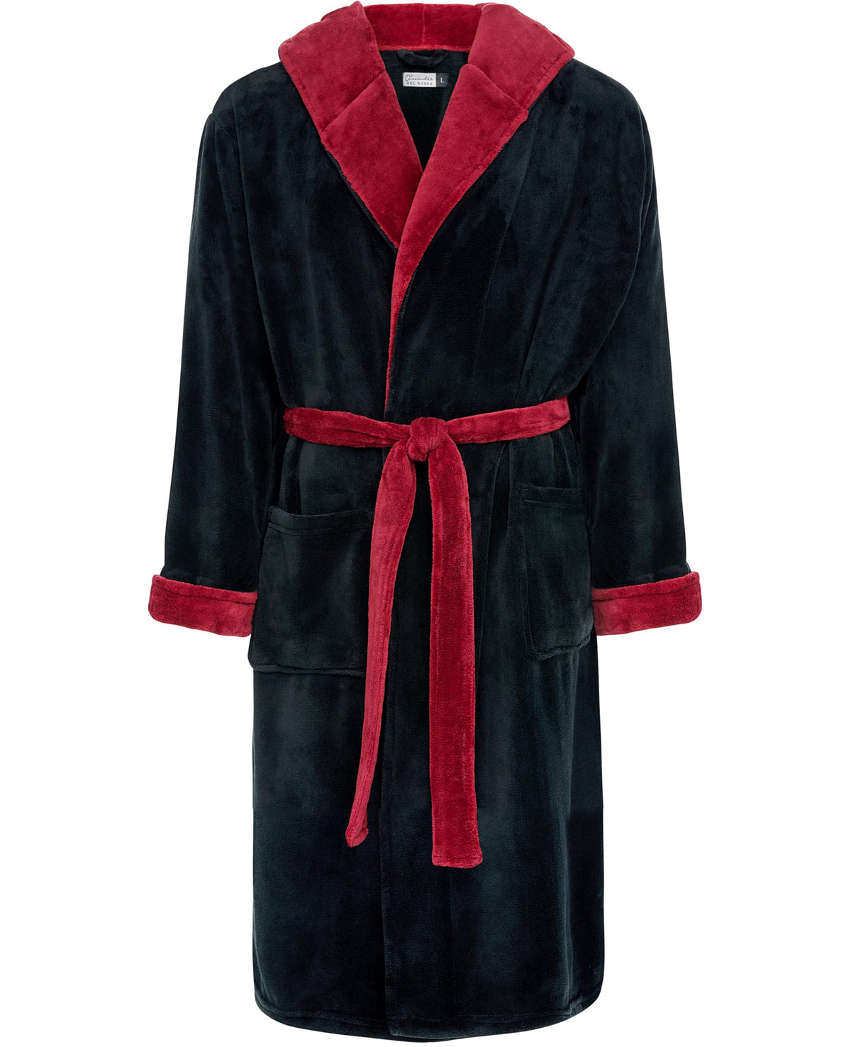 Men's Long Sleeve Lightweight Fleece Robe with Pockets, Bathrobe