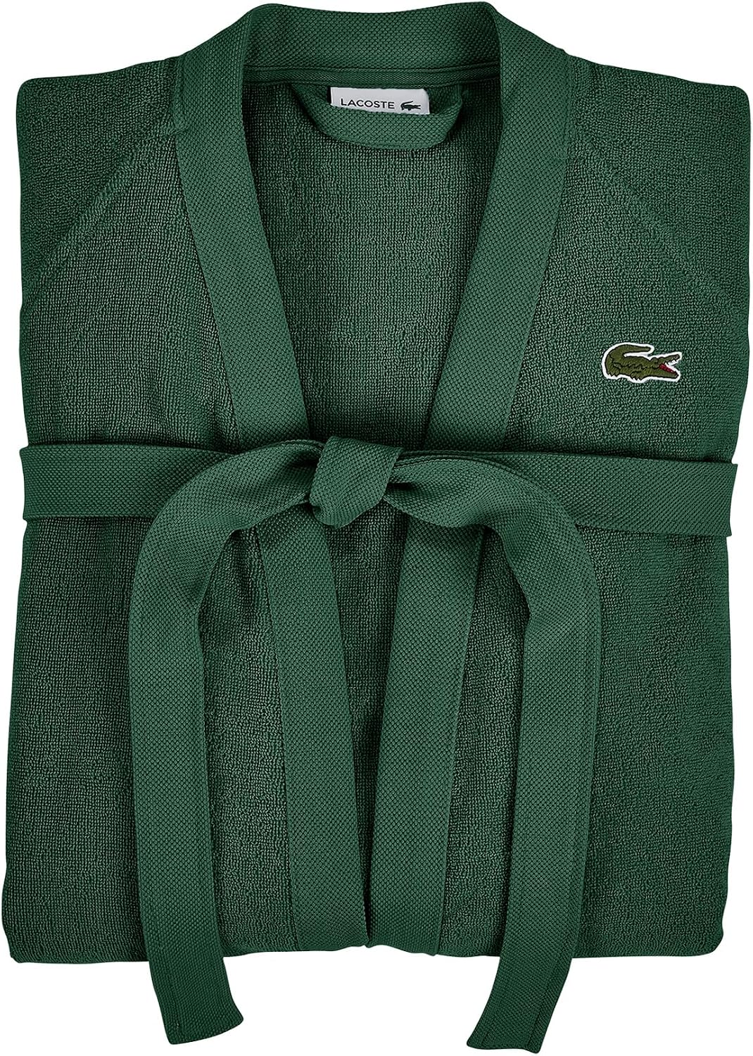Lacoste Classic Pique Cotton Terry Bath Robe, Unisex, One Size,