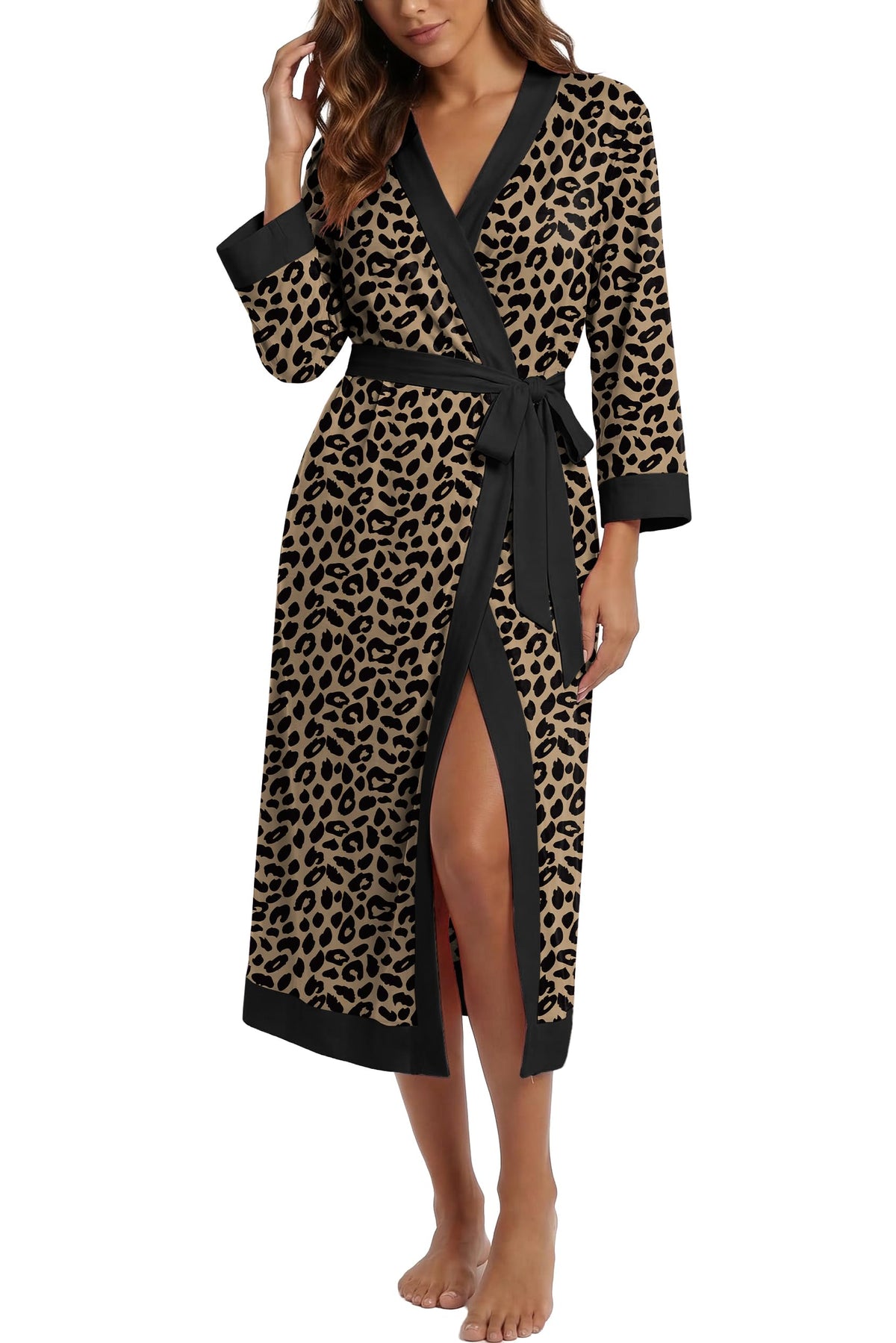 PrinStory Robes for Women Long Soft Robe Lightweight Bathrobe S-2XL