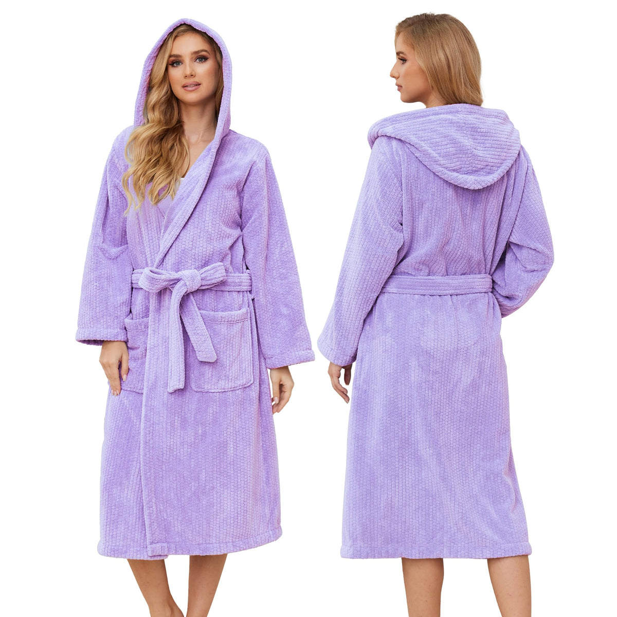 PJGGZ Hooded Bathrobes for Women, Soft Long Towel Robes for Women - Quick Dry yet Warm