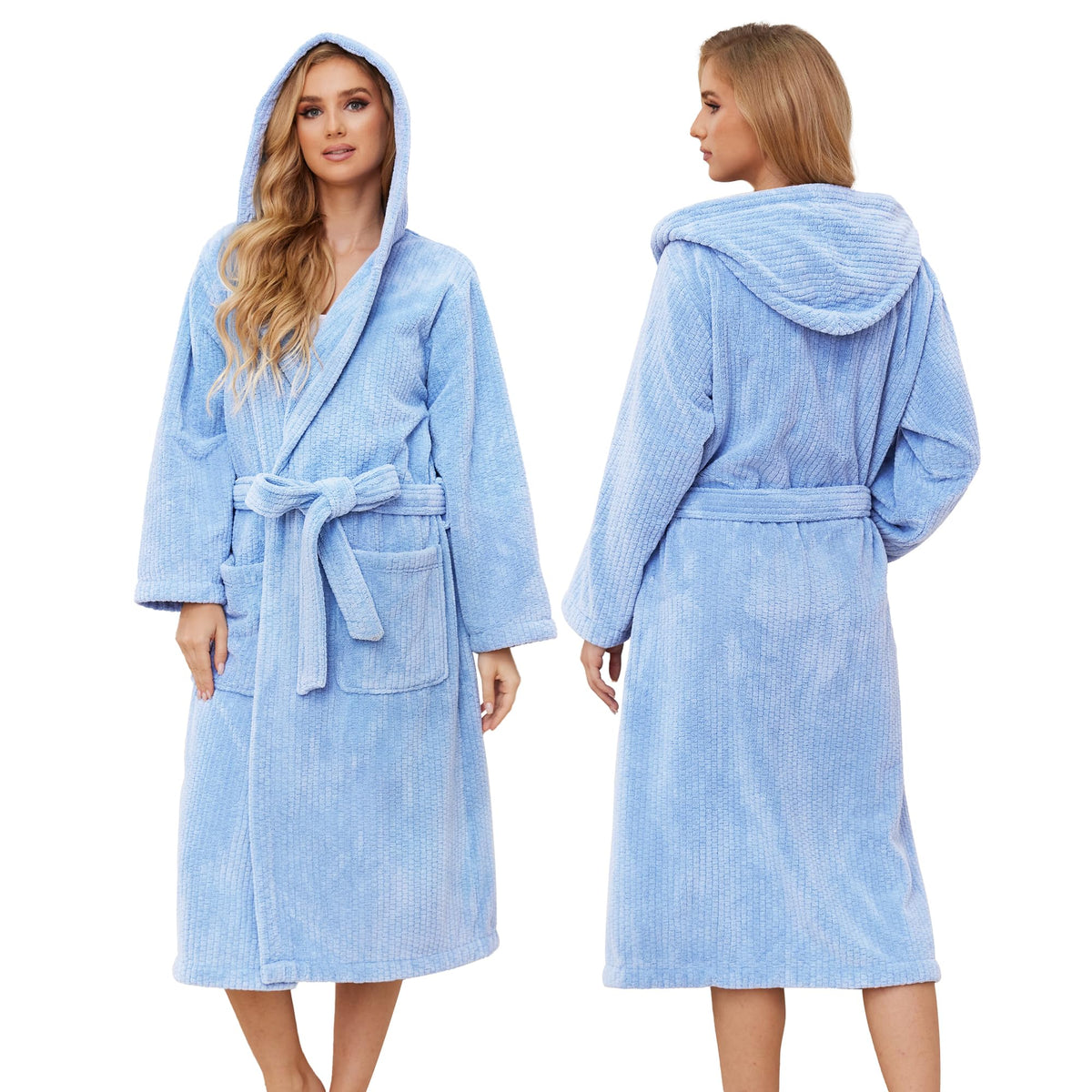 PJGGZ Hooded Bathrobes for Women, Soft Long Towel Robes for Women - Quick Dry yet Warm
