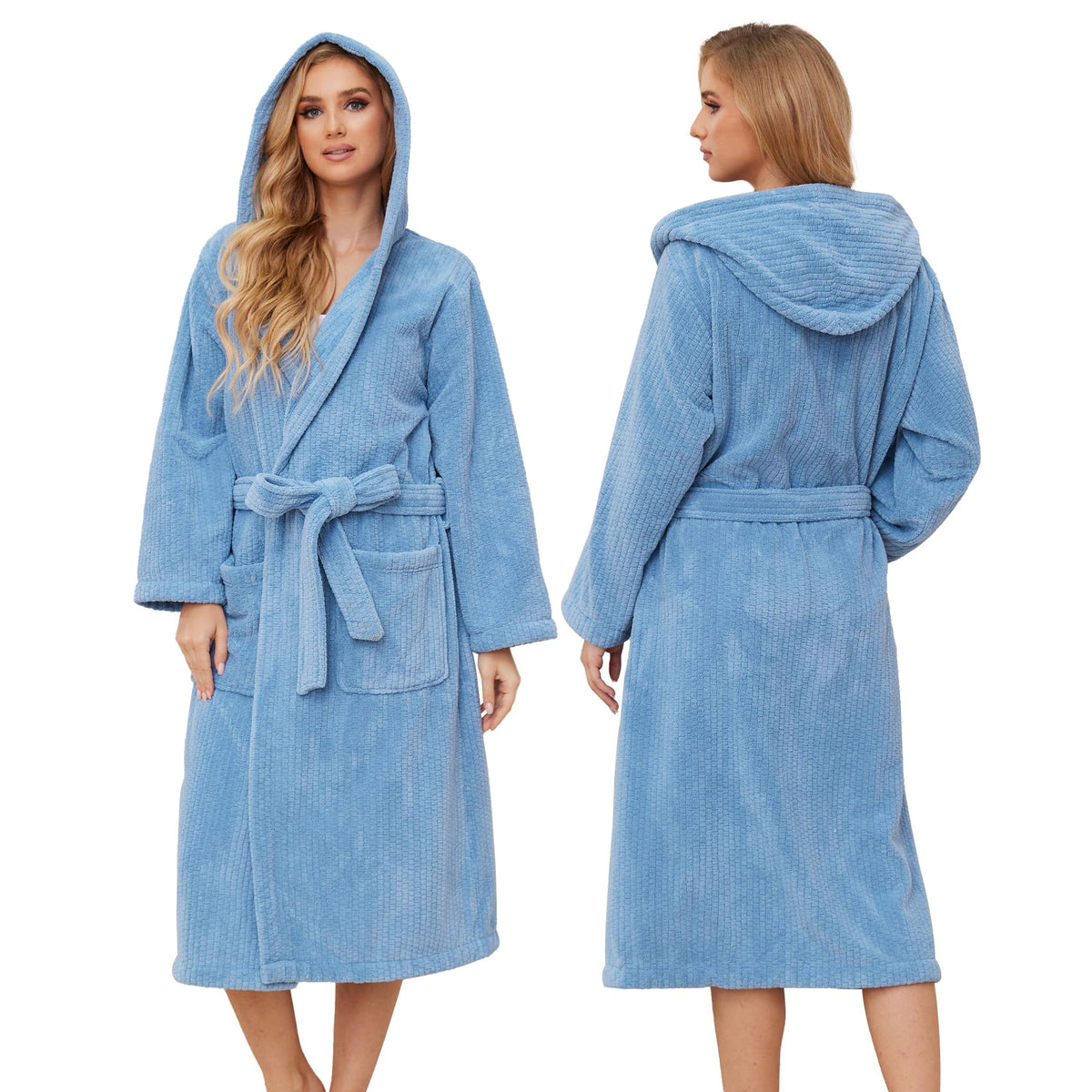 PJGGZ Hooded Bathrobes for Women, Soft Long Towel Robes for Women - Quick Dry yet Warm