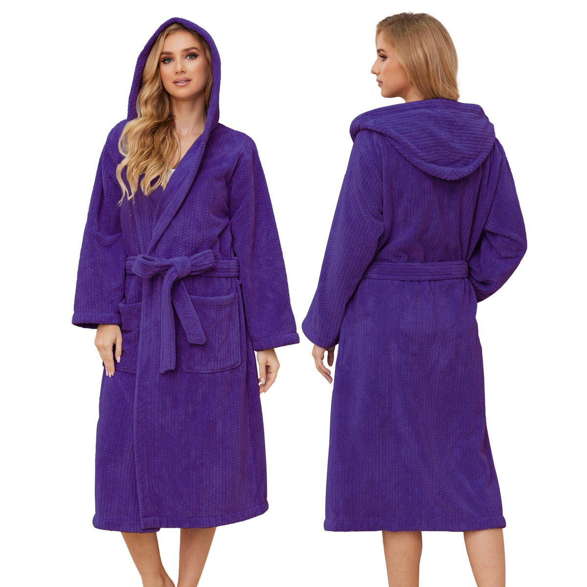 PJGGZ Hooded Bathrobes for Women, Soft Long Towel Robes for Women - Quick Dry yet Warm