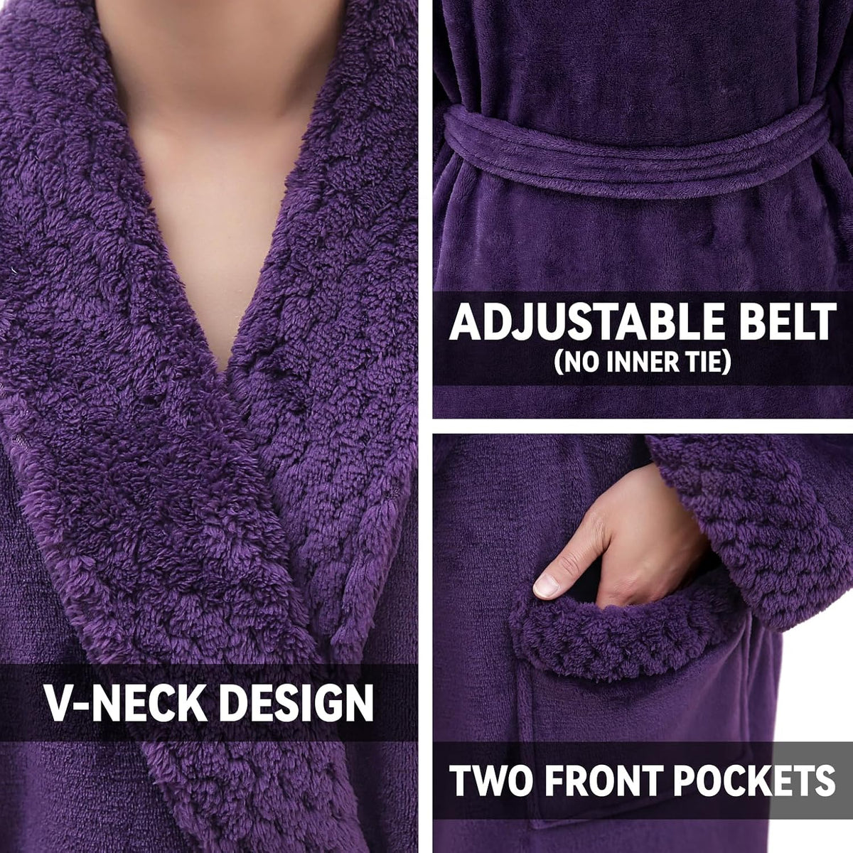 Premium Long Robes for Women: Warm Super Plush Soft Fleece Bathrobes