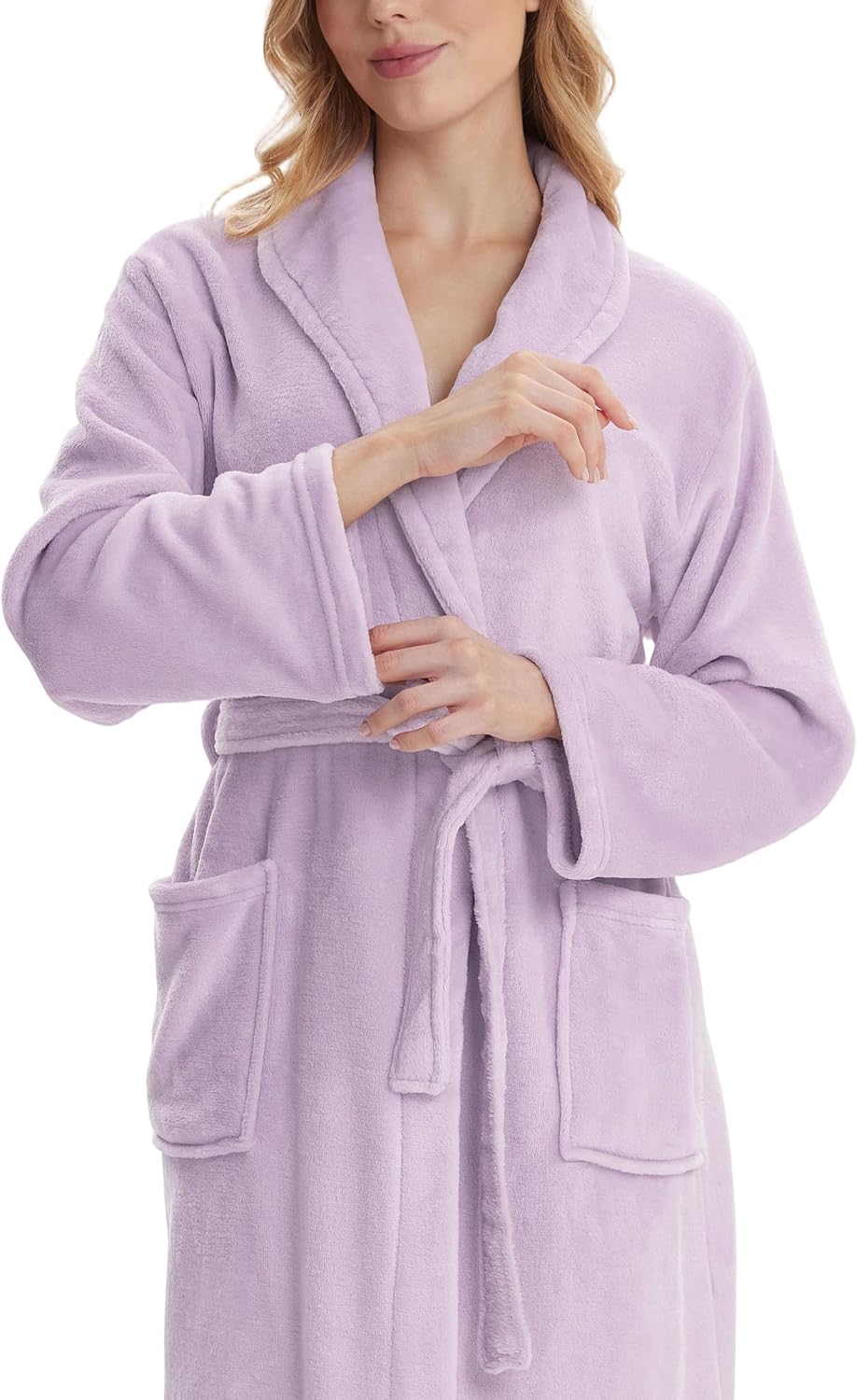 Fluffy Soft Robes for Women, Warm Fleece Womens Robe, Cozy Bathrobe