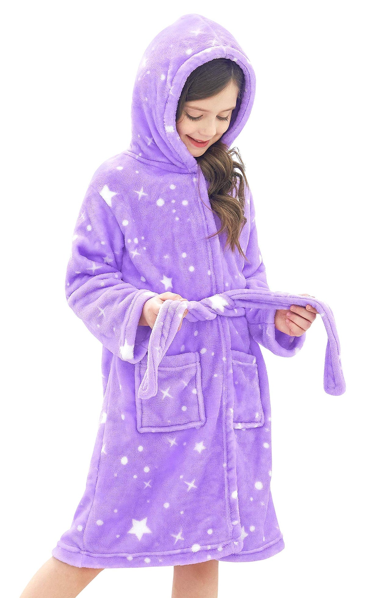 Doctor Unicorn Soft Hooded Rainbow Bathrobe Sleepwear for Girls