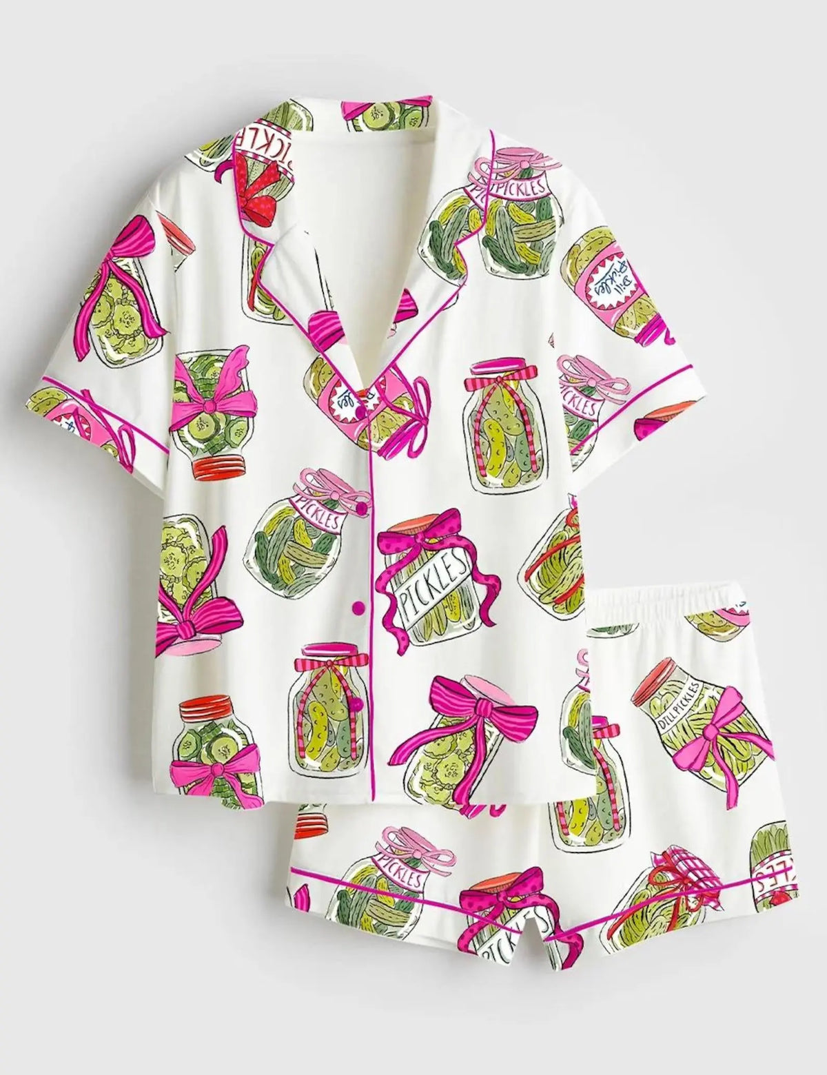 Women's Style 2-Piece Printed Satin Pajama Set - Lightweight, Elastic, Drawstring, Short-Sleeve & Long-Sleeve Loungewear Nightwear