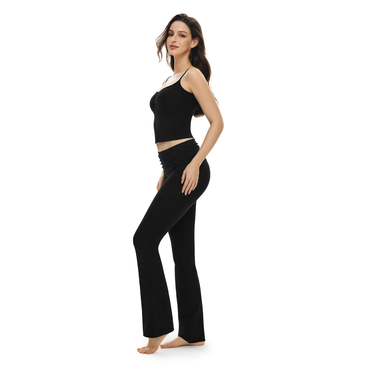 PUMIEY Women's 2-Piece Cami Lounge Outfit, Buttery Soft Matching Sets with Ruched Waist and Adjustable Straps, Minimalist Everyday Clothes, Women's Clothes, Outfits, Two Piece Sets Pajama Set Womenswear SohoChic