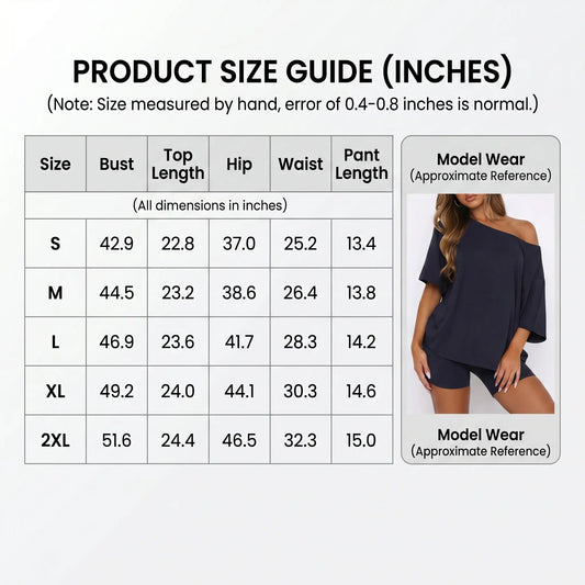 Women’s Casual Two Piece Lounge Set Off Shoulder Top & Fitted Shorts Springtok Loungewear Pajama Nightwear Womenswear Clothes Matching pajama pants pajamas sets for women pajama sets women pj sets for women pajamas