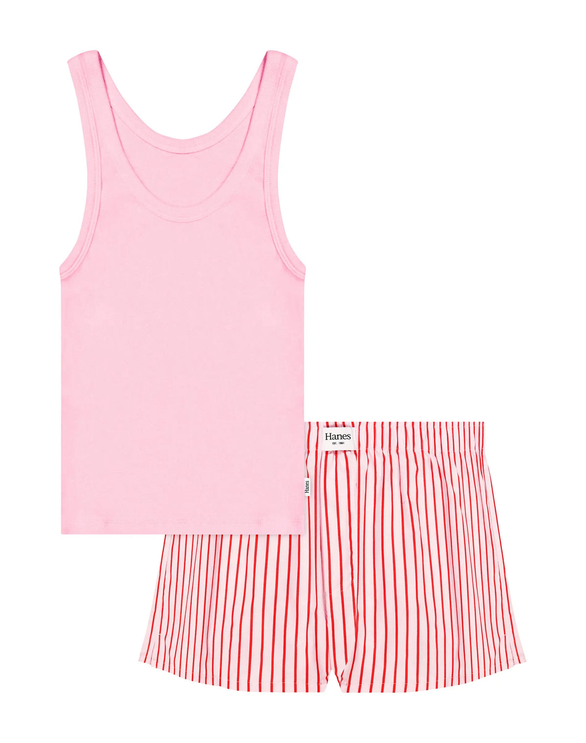 Hanes Originals Women's Comfywear Pajama Set, Sleep Top & Woven Shorts, Loungewear
