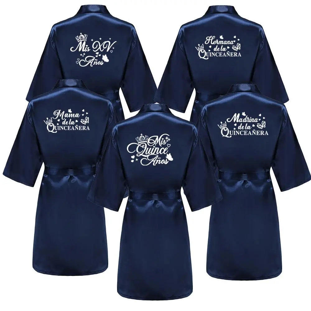 Mis Quince Años Bathrobe Mama de la Quinceañera Robe Woman Homewear Party Gift