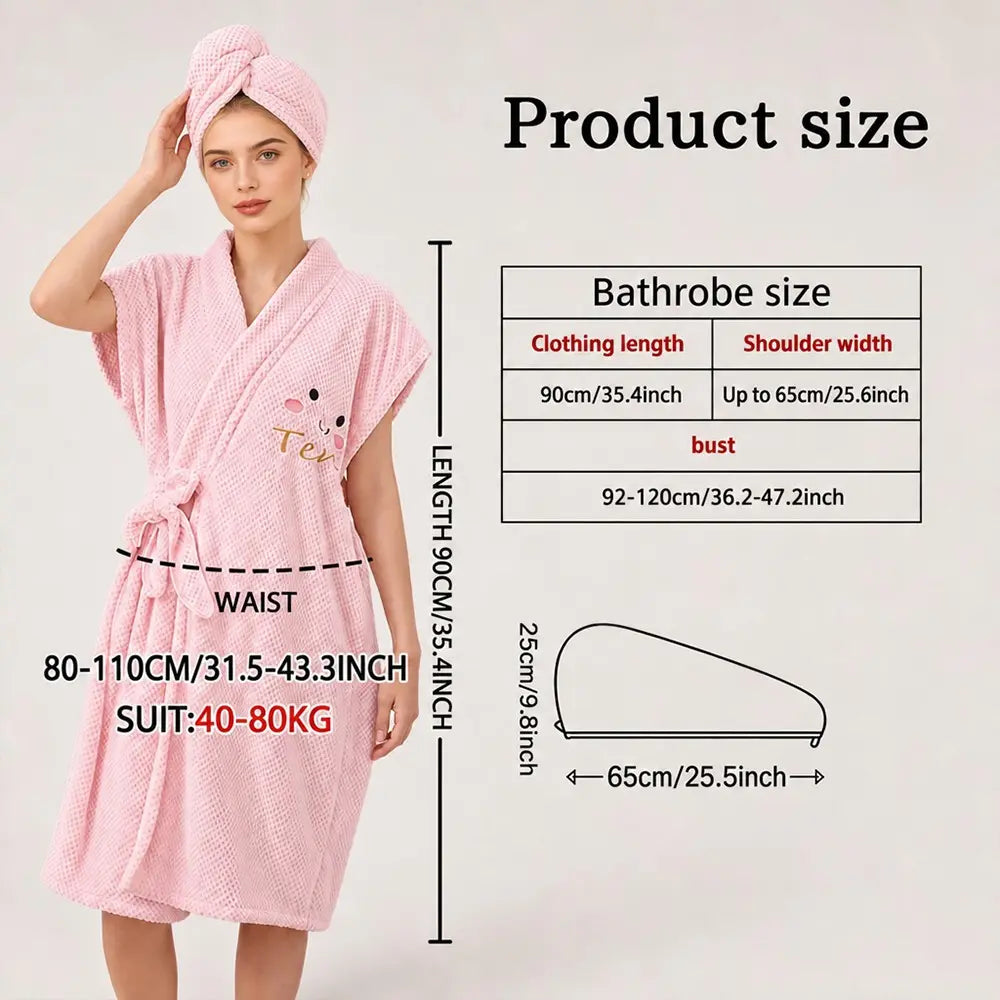 2-Pack Short Sleeve Tie-Back Bathrobes, Pineapple Pattern, Breathable Absorbent Towels, Soft Comfort, Reusable, Home, Swim, Spa, Travel, Hotel