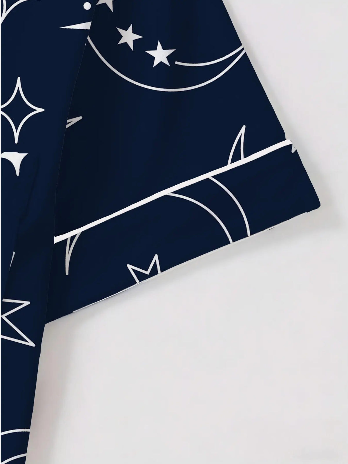 Tiktok Trend! Style Starry Sun Print Sleepwear Set for Women, Short Sleeve Cardigan Shorts Homeewear, Loungewear Pajamas, Casual All Seasons