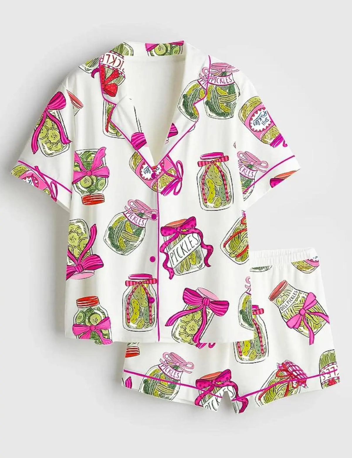 Women's Style 2-Piece Printed Satin Pajama Set - Lightweight, Elastic, Drawstring, Short-Sleeve & Long-Sleeve Loungewear Nightwear