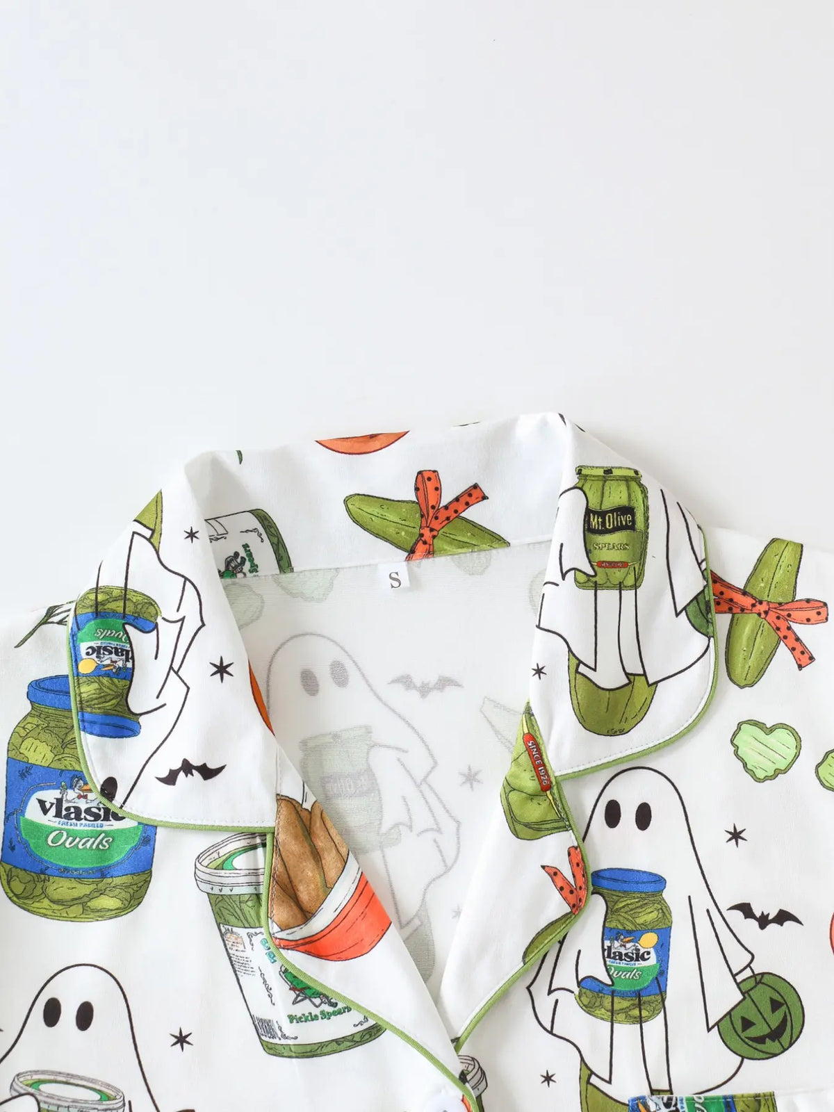 Women's Halloween Pyjama Set, Fun Print Pumpkin Nurse Ghost Full Print, Fitted Short Sleeve Top + Loose Comfortable Shorts, Casual Sleepwear, Halloween Loungewear