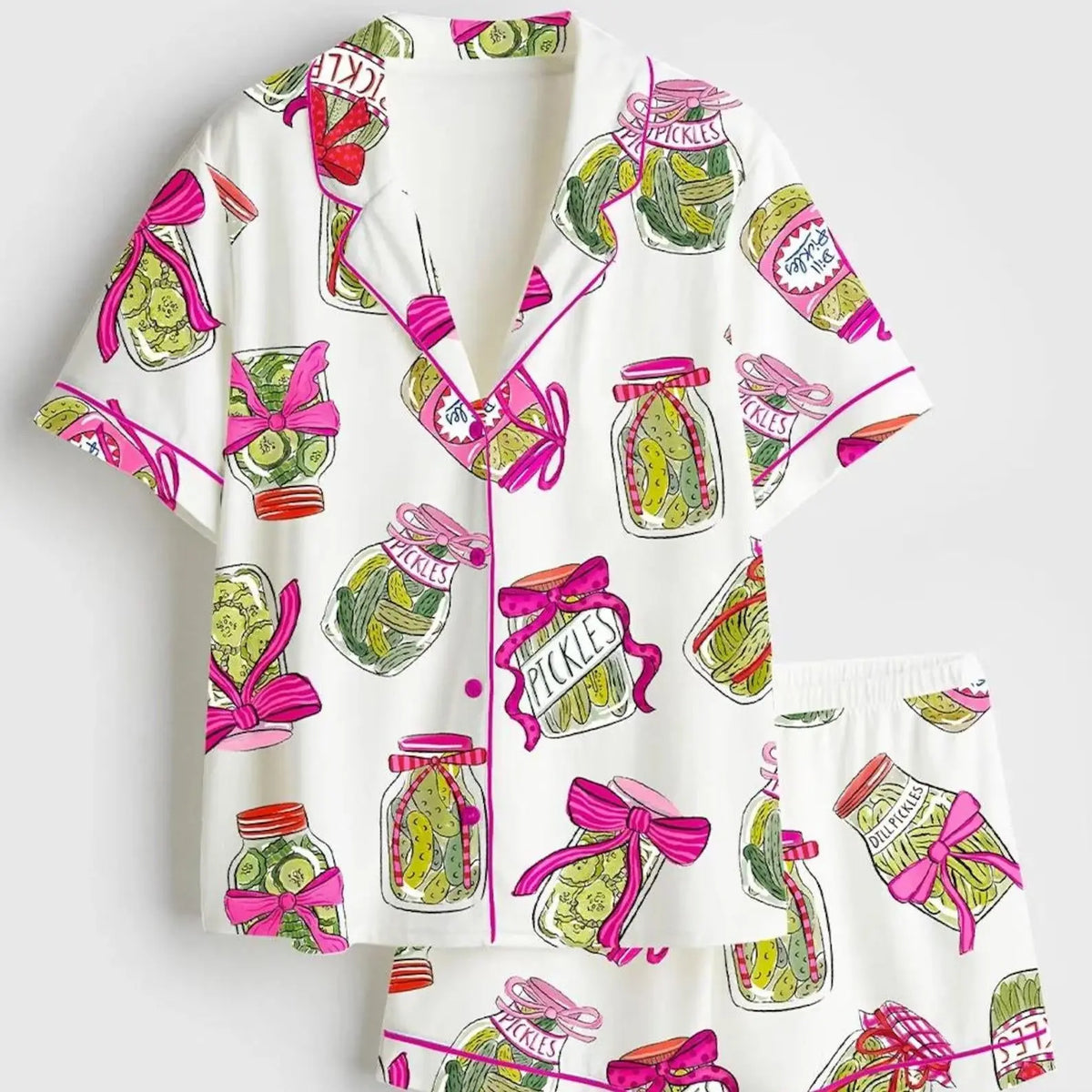 Women's Style 2-Piece Printed Satin Pajama Set - Lightweight, Elastic, Drawstring, Short-Sleeve & Long-Sleeve Loungewear Nightwear