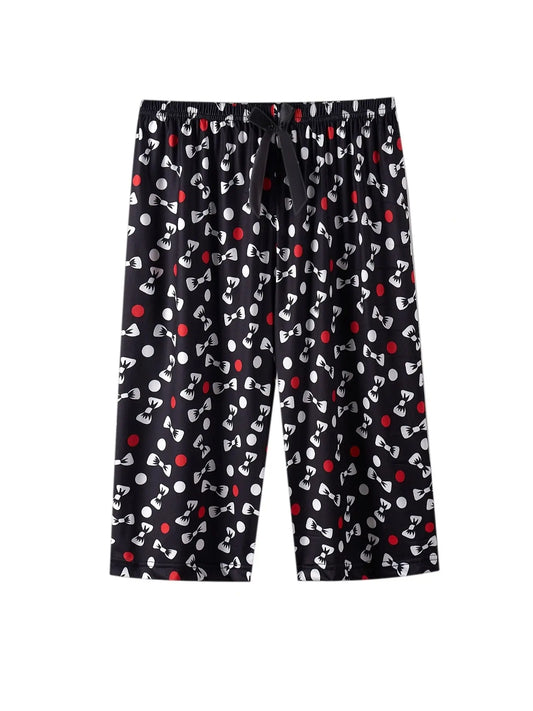 Women's Loose Fit Casual Pants Set, Pajama Set, Butterfly Printed Summer Sleepwear Shorts, All-Over Print Home Wear, Plus Size Boho Style, Loungewear, Homewear, Relaxed Fit Sleepwear, Pajamas Sets, Loose Lounge Clothes